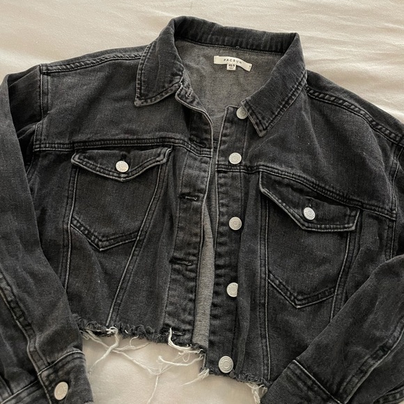 Pacsun black cropped jean jacket - Picture 4 of 5